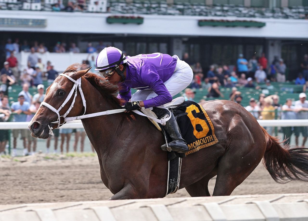 Miss New York wins the Boiling Springs Stakes at Monmouth Park.