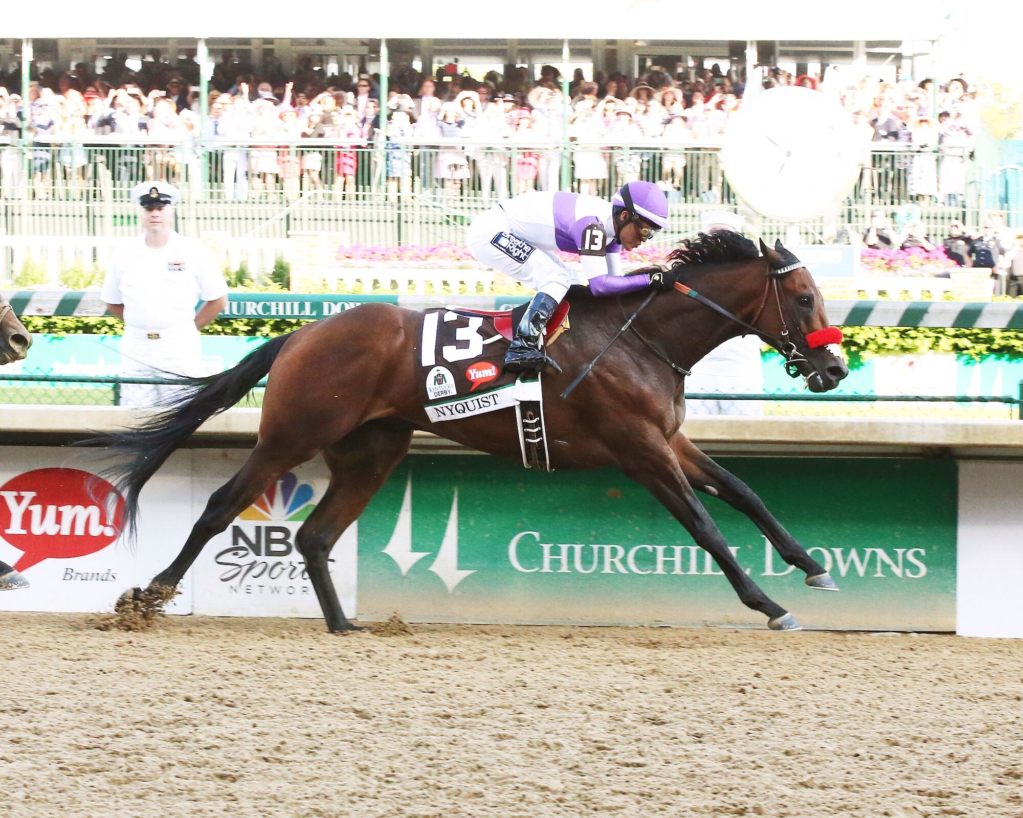 Nyquist wins the 2016 Kentucky Derby (Photo by Coady Media)