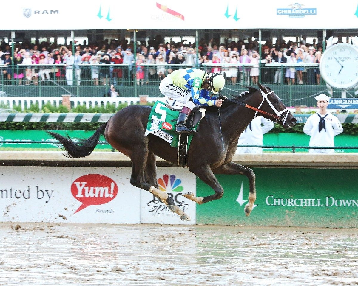 Always Dreaming winning the 2017 Kentucky Derby