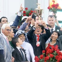 In the winner's circle after the 2018 Kentucky Derby