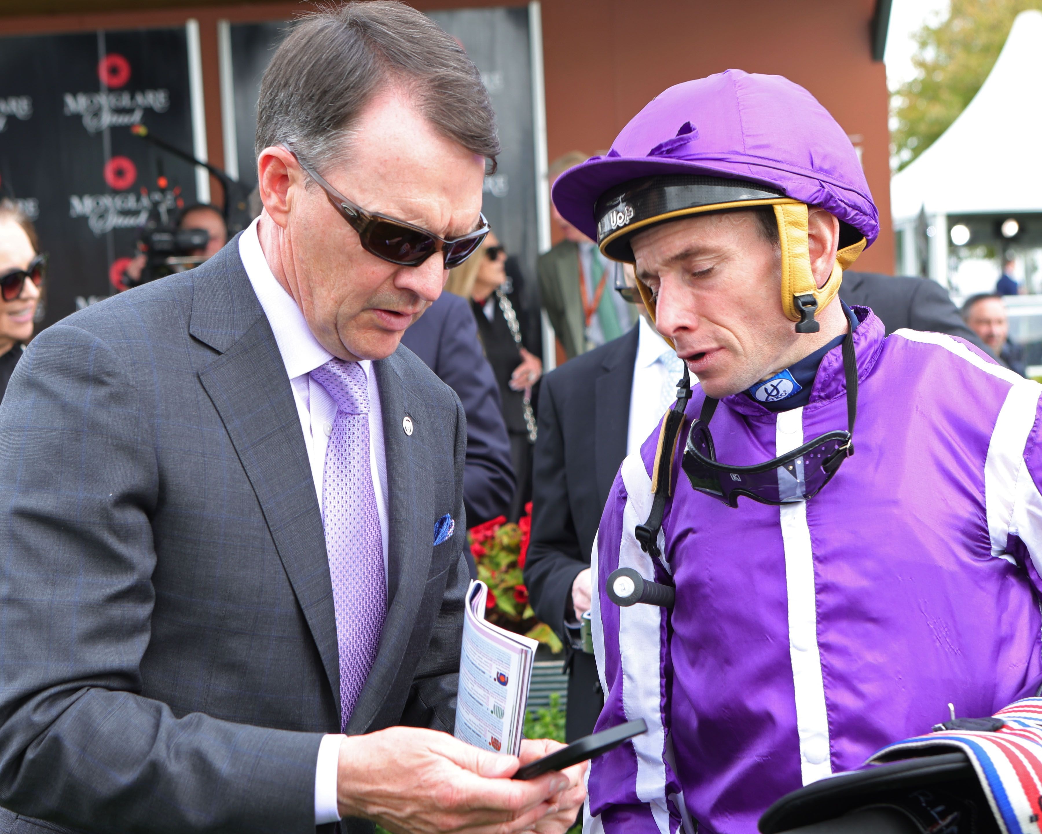Trainer Aidan O'Brien (left) and jockey Ryan Moore at the Curragh in Ireland.