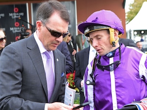 Trainer Aidan O'Brien (left) and jockey Ryan Moore at the Curragh in Ireland.
