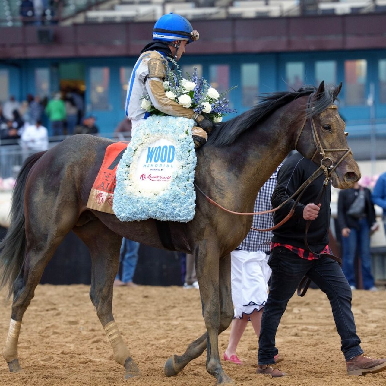 Albus wins the Wood Memorial at Aqueduct.