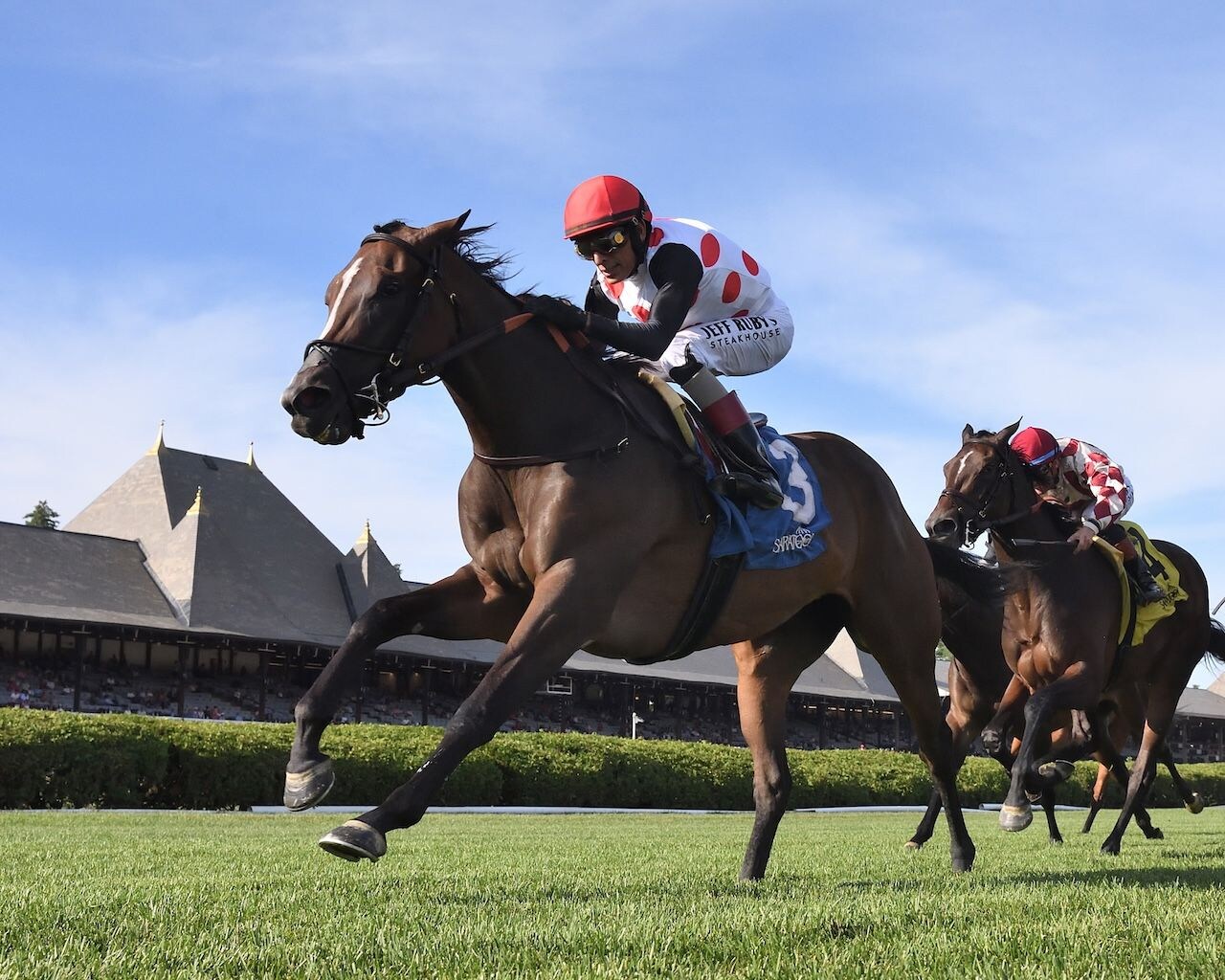 And OneAnd One More Time wins the Ballston Spa Stakes at Saratoga.