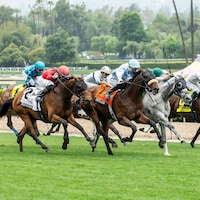 Atilian wins the Charles Whittingham (G2) at Santa Anita.