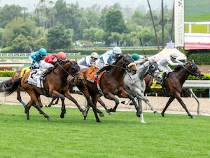 Atilian wins the Charles Whittingham (G2) at Santa Anita.