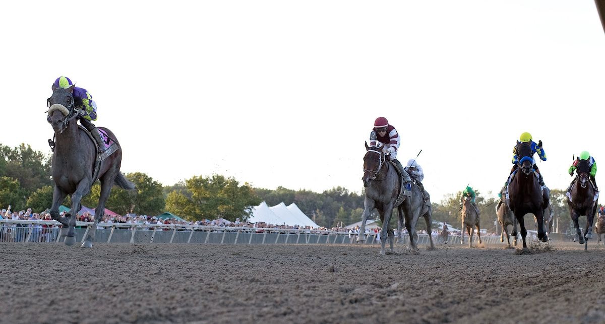 Baeza wins the Pennsylcania Derby at Parx Racing.