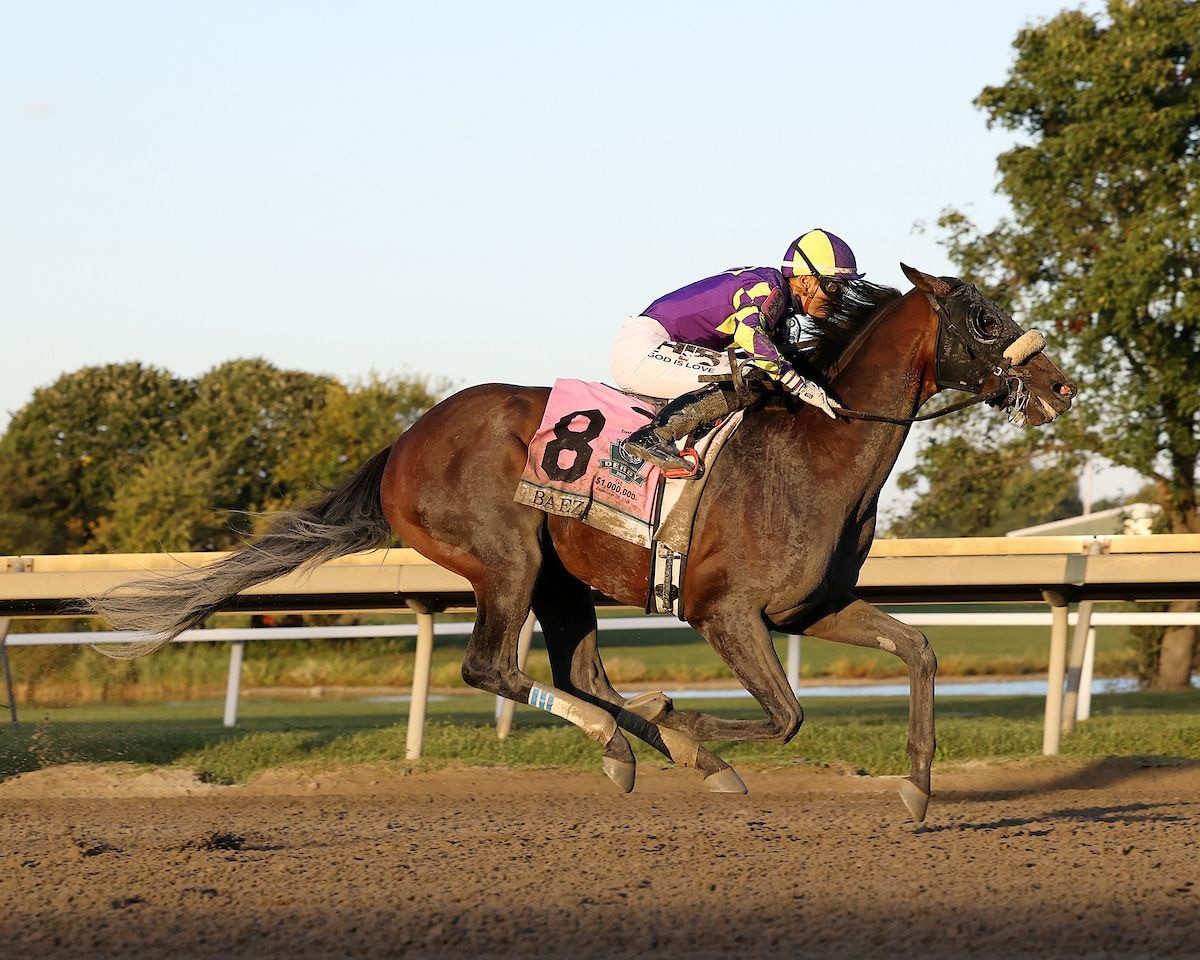 Baeza wins the Pennsylcania Derby at Parx Racing.