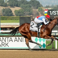 Barnes wins the San Vicente S. at Santa Anita.