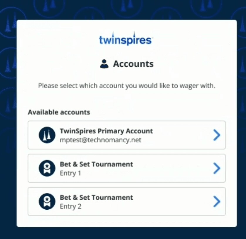Bet and Set tournament account example 2026