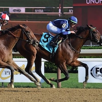 Brightwork would not let odds-on Ways and Means pass in the Spinaway (Photo by Janet Garaguso/Coglianese Photos)
