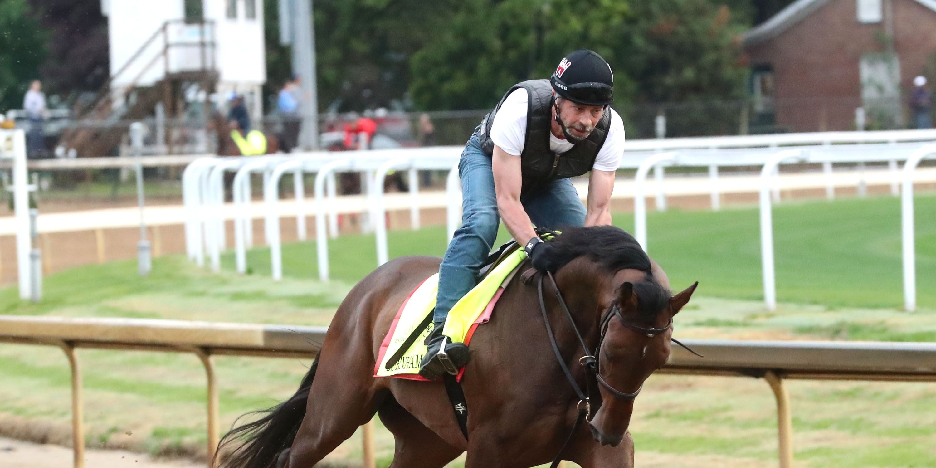Burnham Square galloping at Churchill Downs