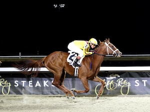 Cadenza winning an allowance optional claimer at Turfway Park