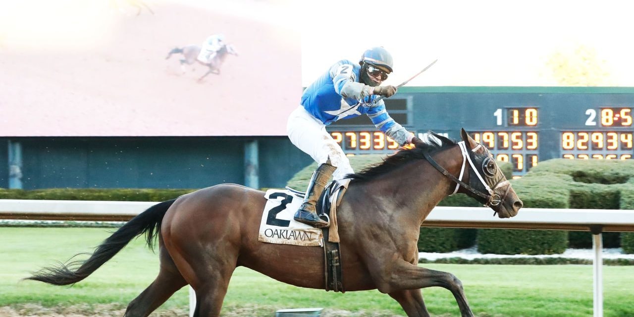 Catching Freedom winning the Smarty Jones S. at Oaklawn Park. (Photo by Coady Photography)