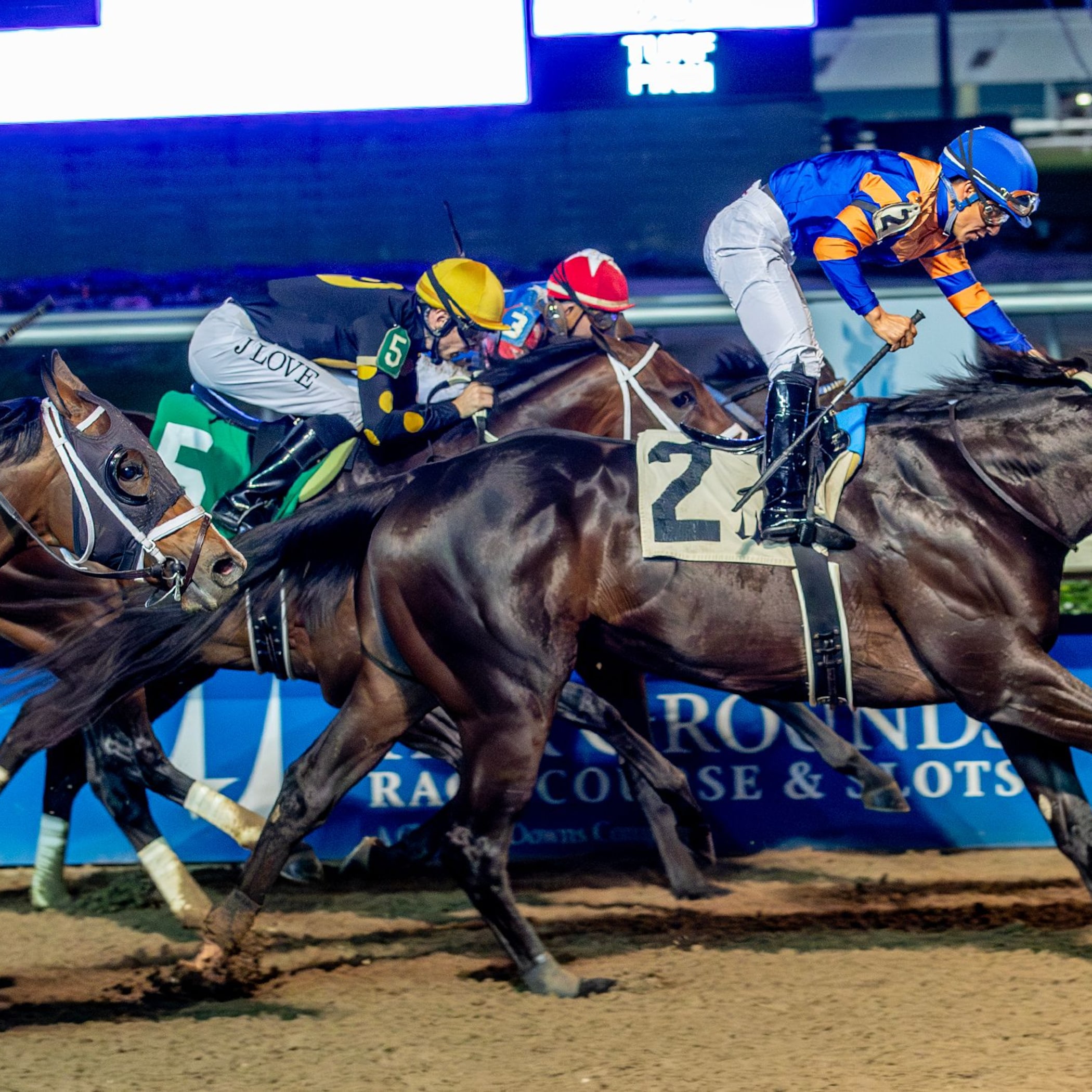 Chip Honcho wins the Gun Runner Stakes at Fair Grounds.
