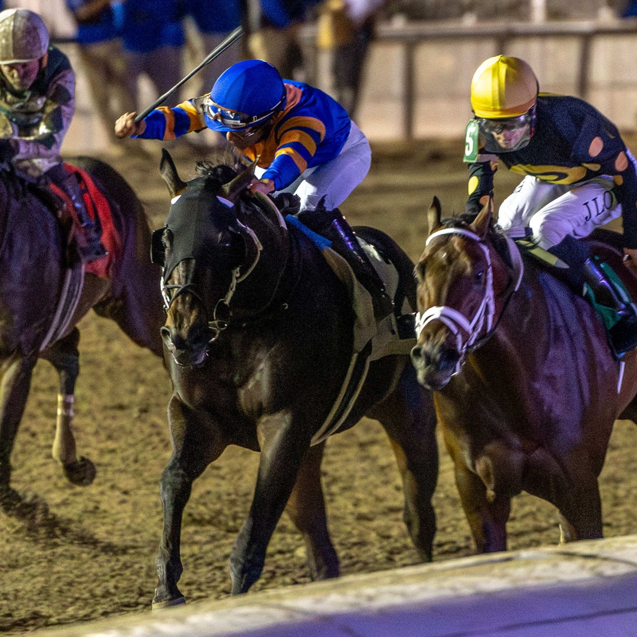 Chip Hancho wins the Gun Runner Stakes at Fair Grounds.