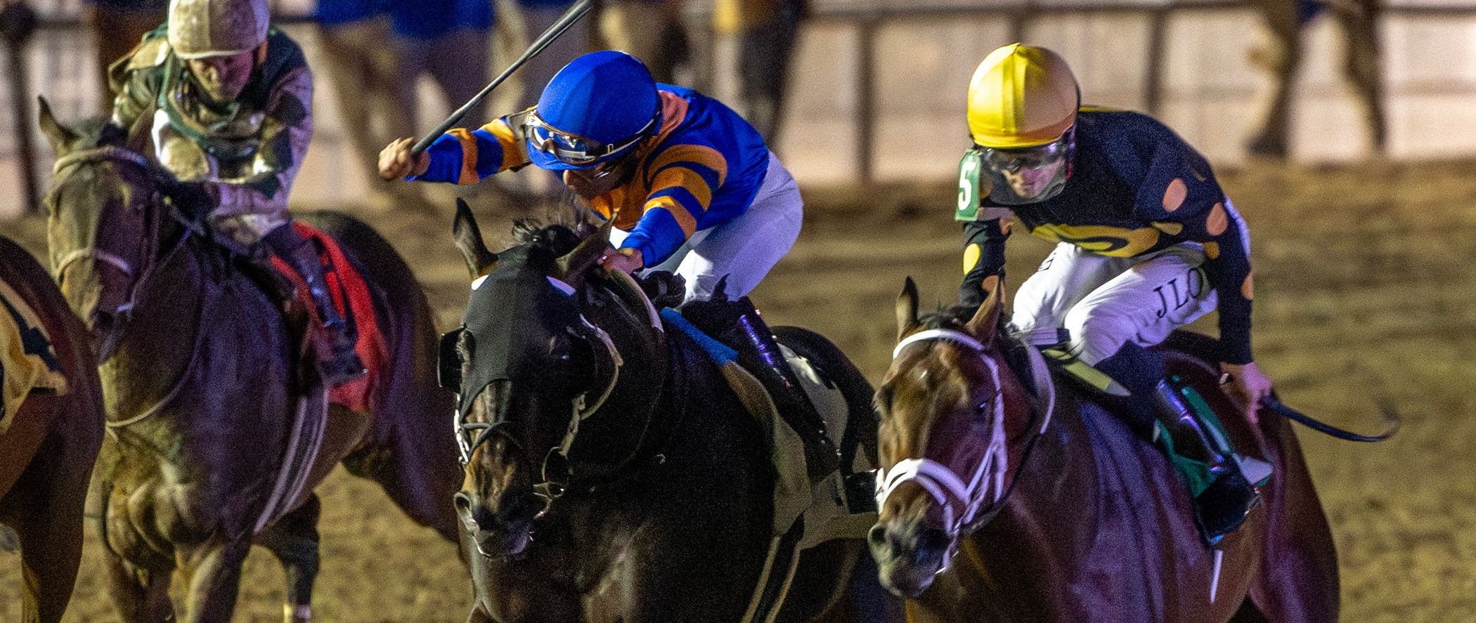 Chip Hancho wins the Gun Runner Stakes at Fair Grounds.