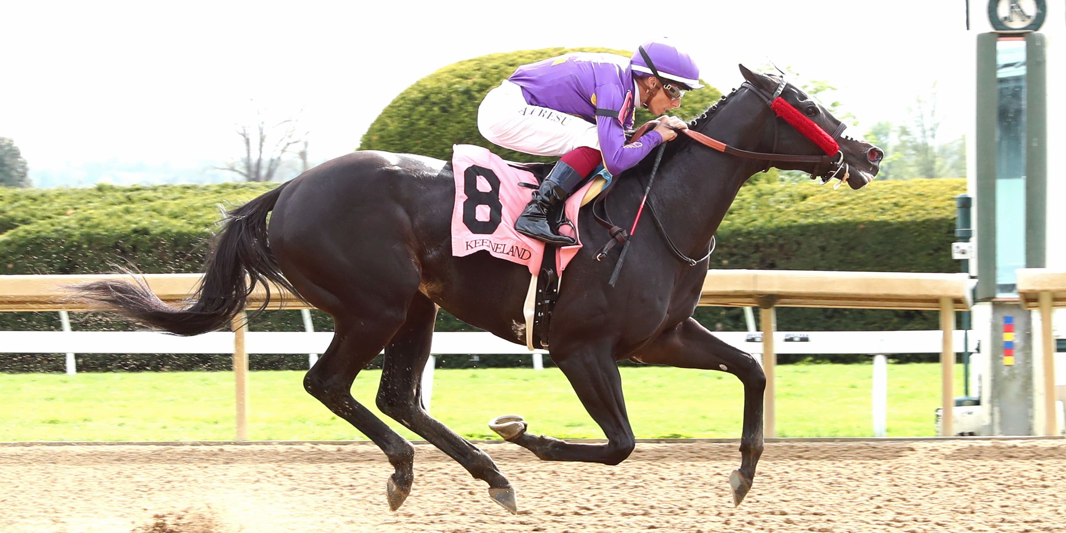 Civil Liberty breaking his maiden at Keeneland