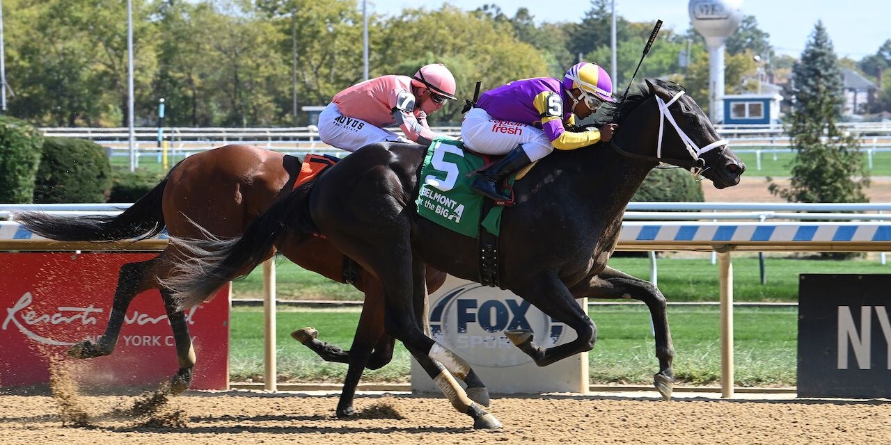 Comes A Time wins at Belmont at the Big A.