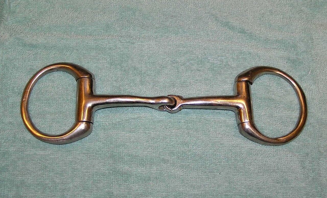 An eggbutt snaffle bit