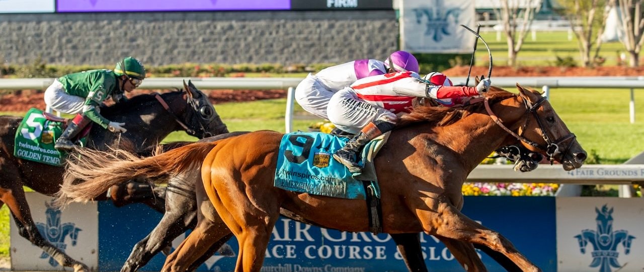 Emerging Market wins the Louisiana Derby at Fair Grounds.