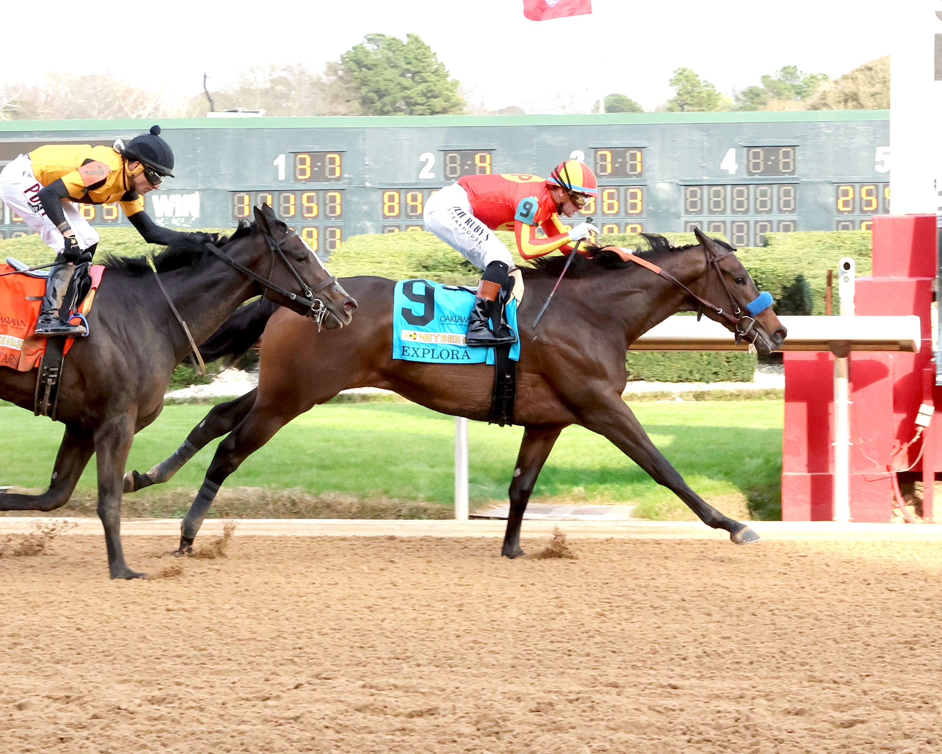 Explora defeats Counting Stars in the Honeybee (G3) at Oaklawn Park