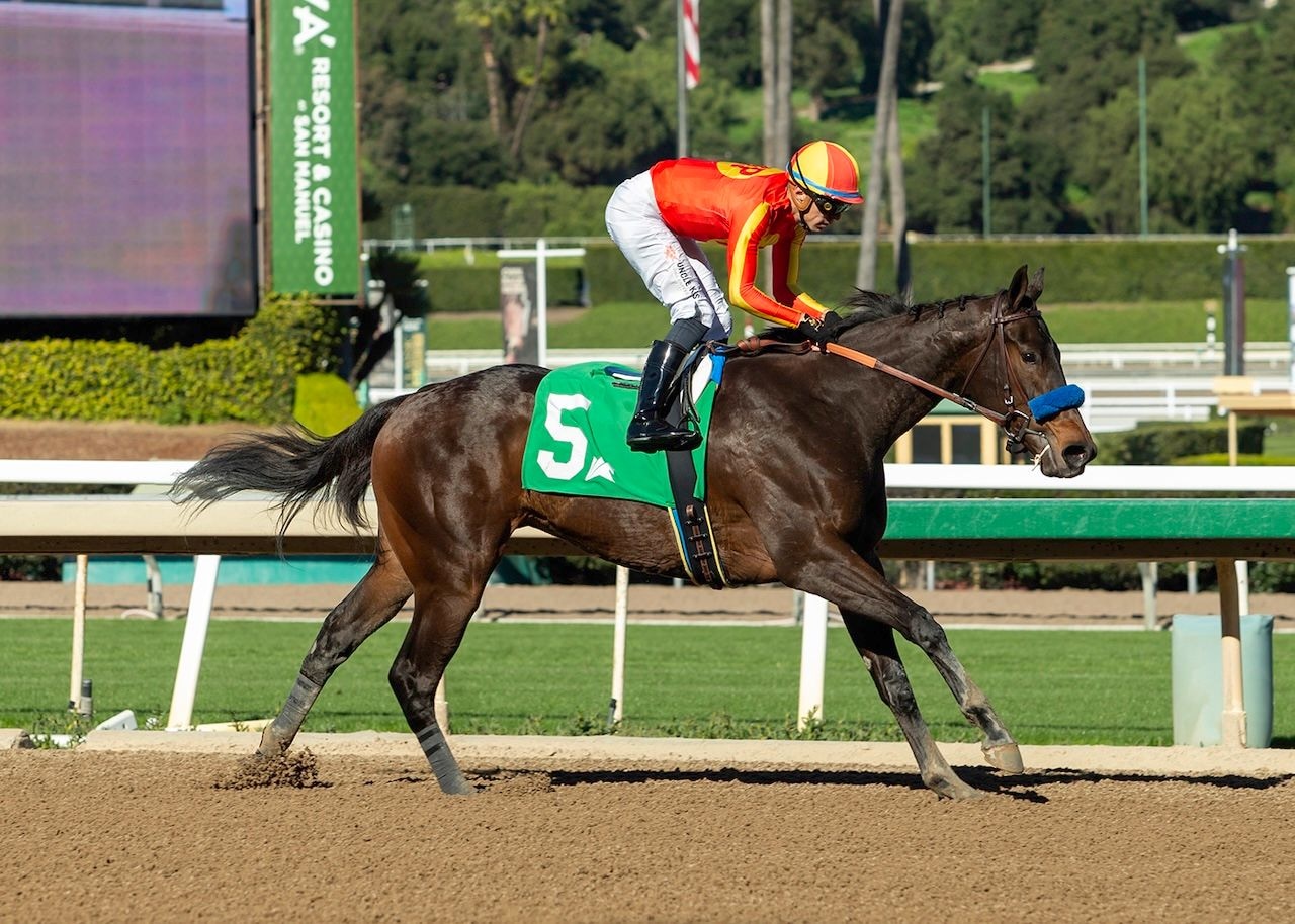 Expora wins the Santa Ynez at Santa Anita.