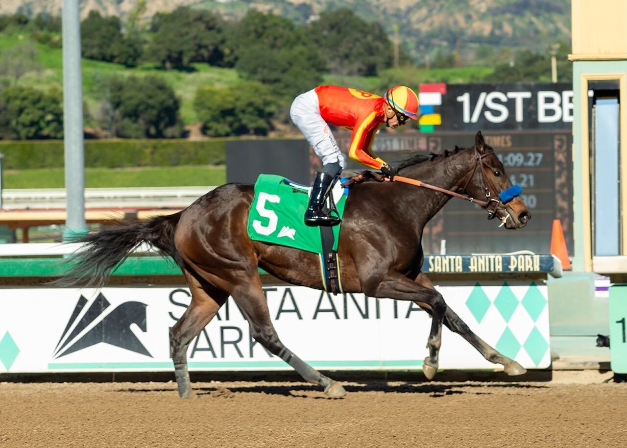 Expora wins the Santa Ynez at Santa Anita.