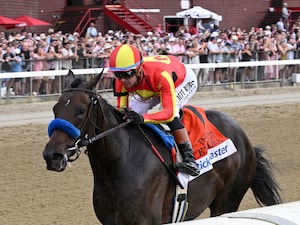 Explora wins the Test Stakes at Saratoga.