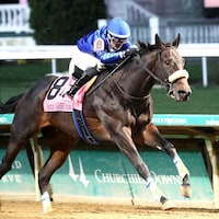 First Resort winning the Kentucky Jockey Club (G2) at Churchill Downs (Photo by Coady Media)