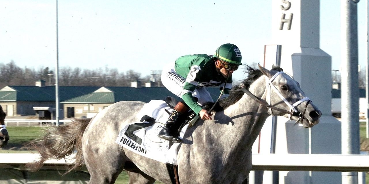 Fulleffort wins the Jeff Ruby Stakes at Turfway Park.
