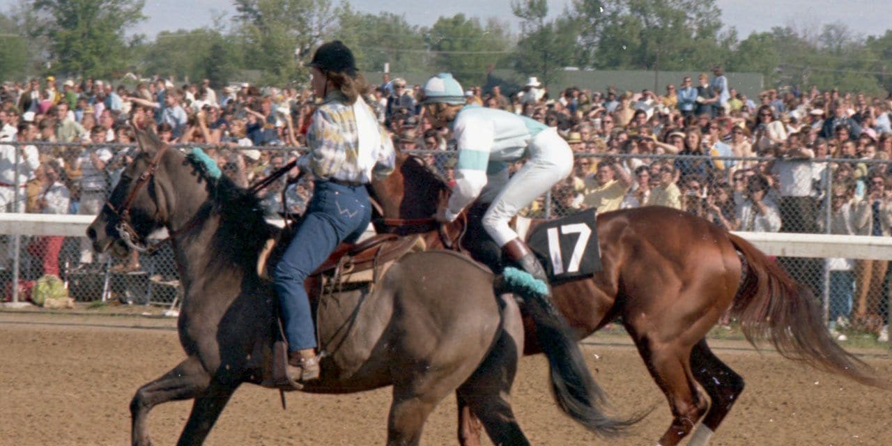 Diane Crump aboard Fathom in the 1970 Kentucky Derby