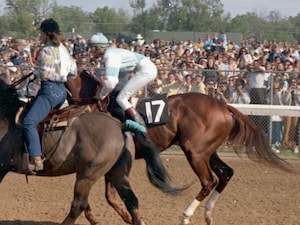 Diane Crump aboard Fathom in the 1970 Kentucky Derby