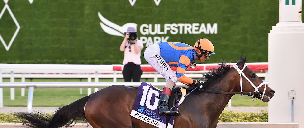 Fierceness wins the Floridia Derby at Gulfstream Park (Photo by Coglianese Photos)