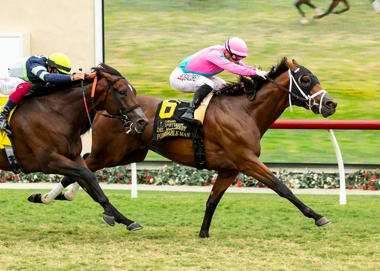 Formidable Man wins the Del Mar Derby at Del Mar.