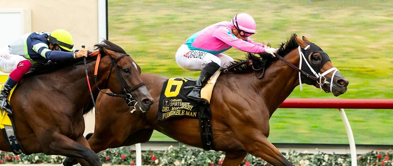 Formidable Man wins the Del Mar Derby at Del Mar.
