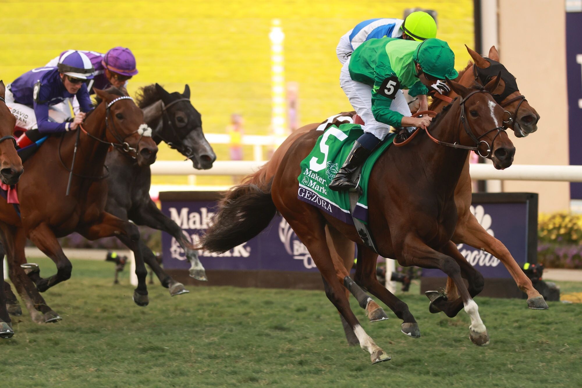 Gezora winning the Breeders' Cup Filly & Mare Turf (G1) at Del Mar