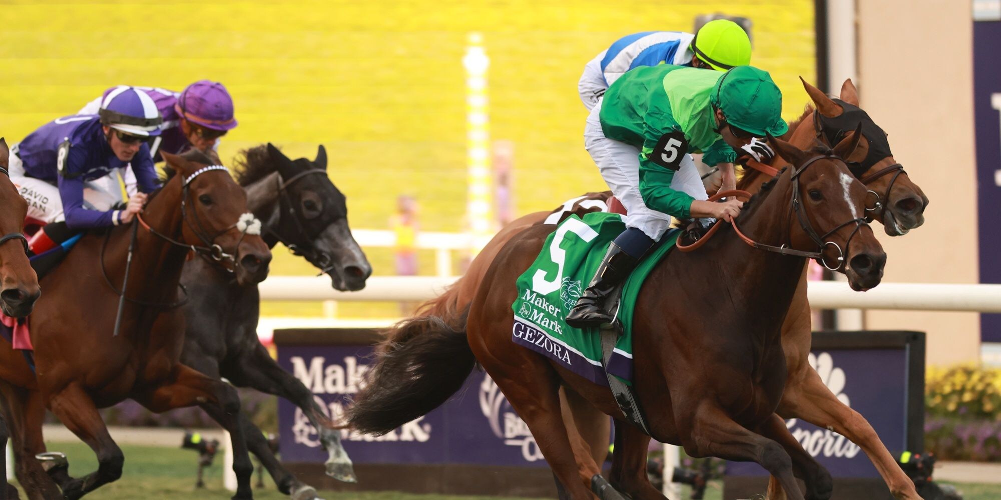 Gezora winning the Breeders' Cup Filly & Mare Turf (G1) at Del Mar