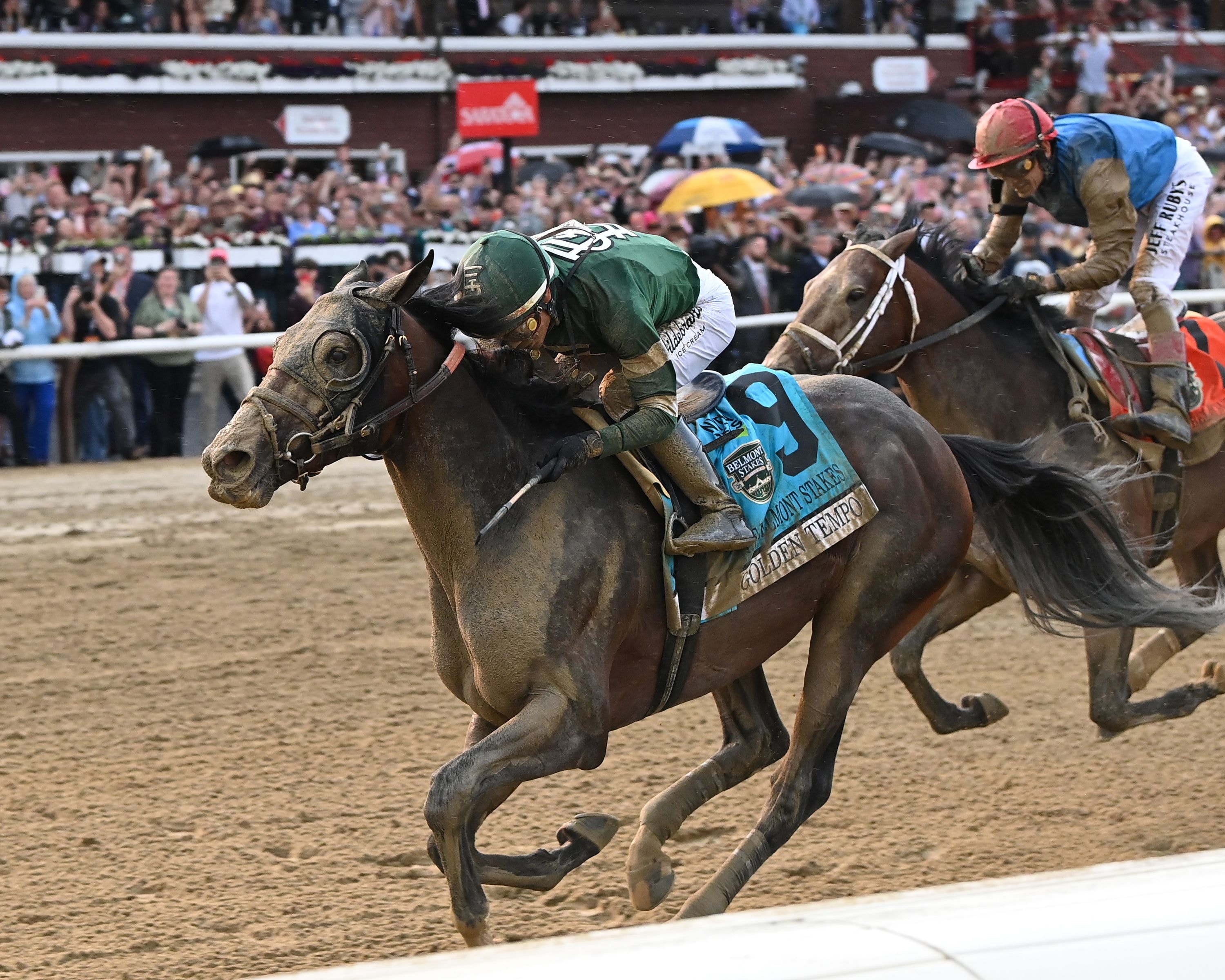 Golden Tempo wins the Belmont (G1) at Saratoga.