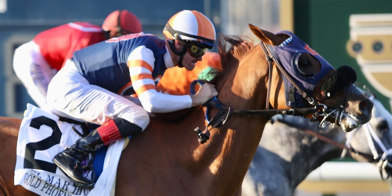 Gold Phoenix winning the Del Mar H. (G2) at Del Mar (Photo by Horsephotos.com)