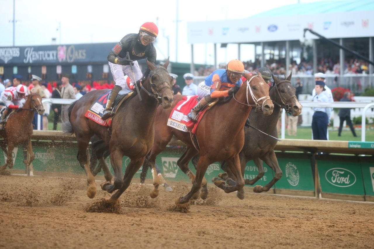 Golden Tempo win the 2026 Kentucky Derby at Churchill Downs. 