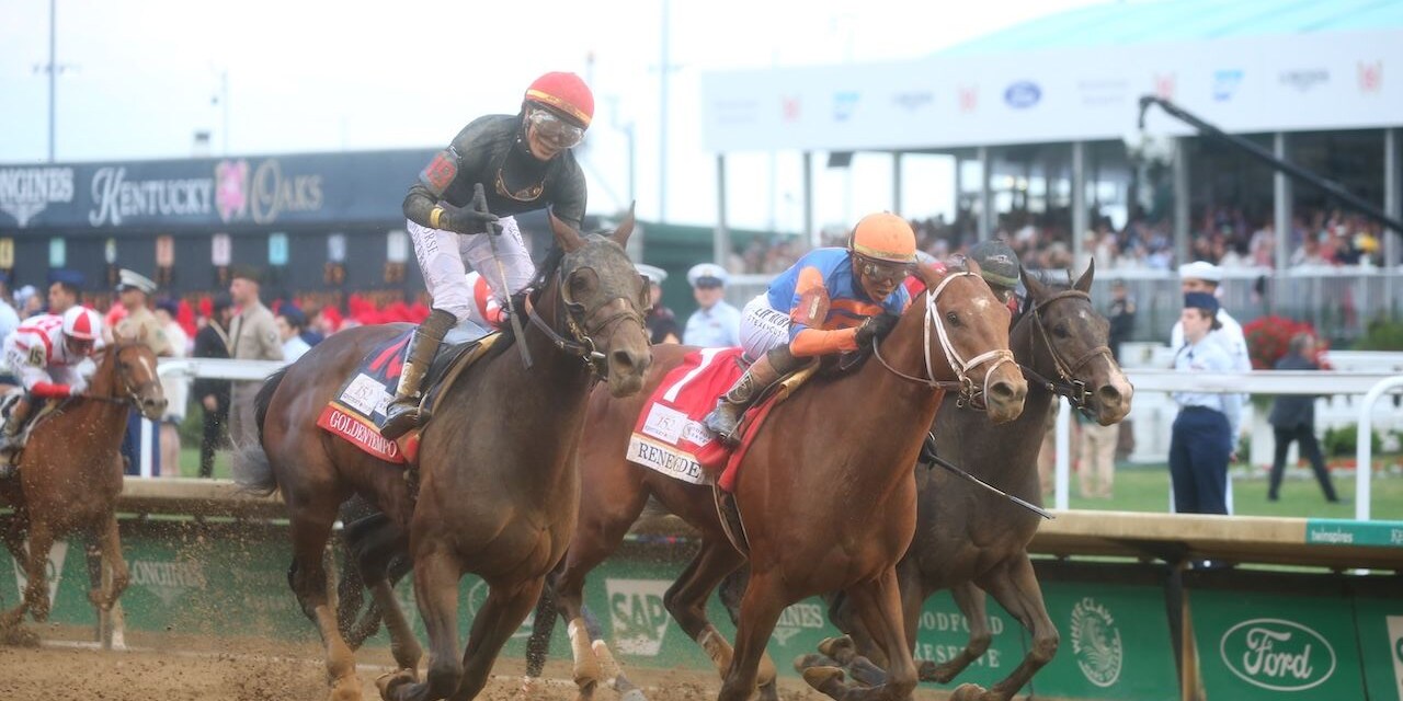 Golden Tempo win the 2026 Kentucky Derby at Churchill Downs. 