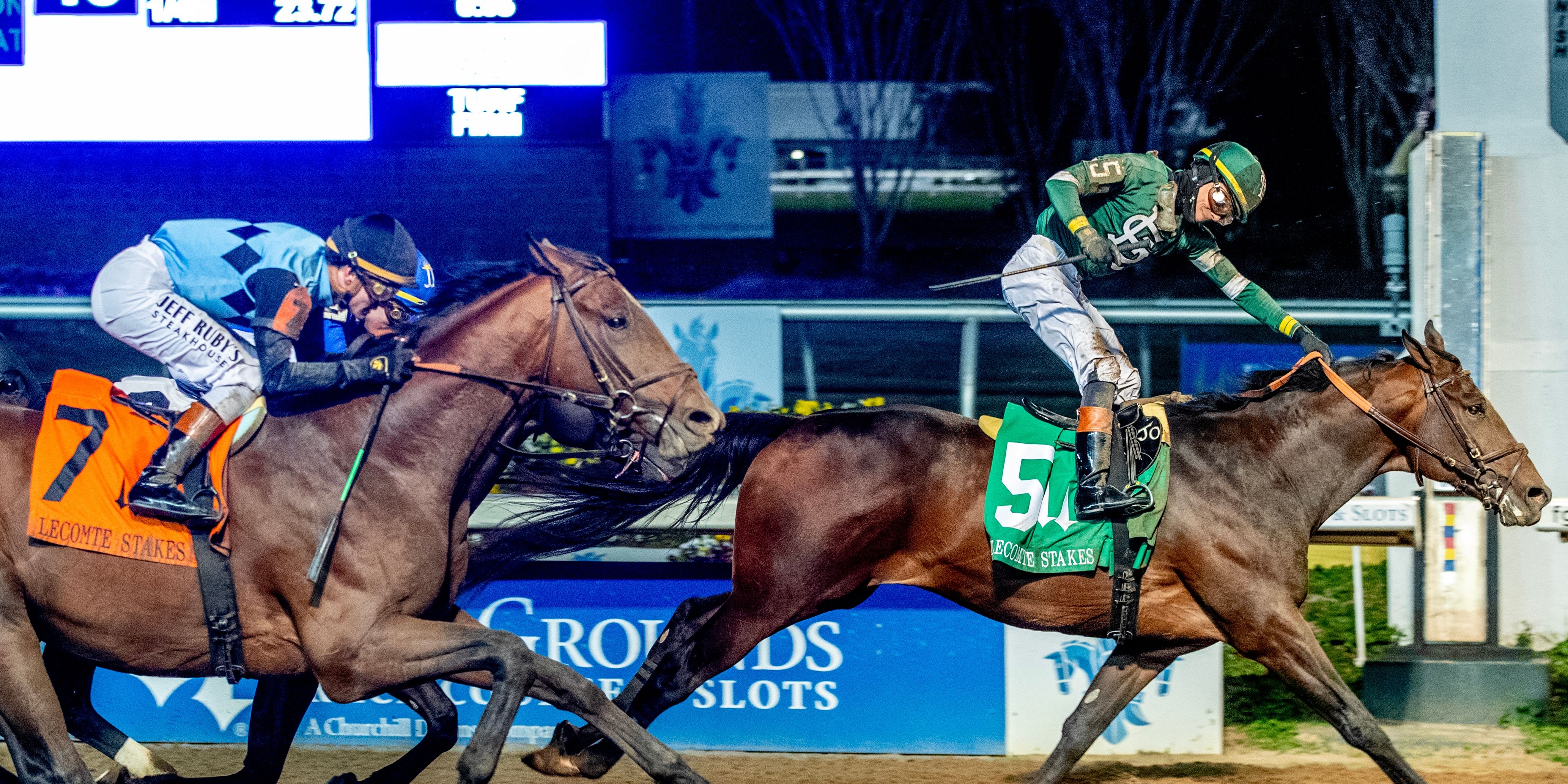Golden Tempo wins the Lecomte at Fair Grounds.