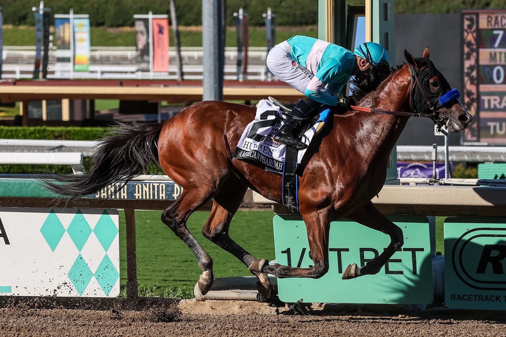 Hughes wins the American Pharoah (G1) at Santa Anita.