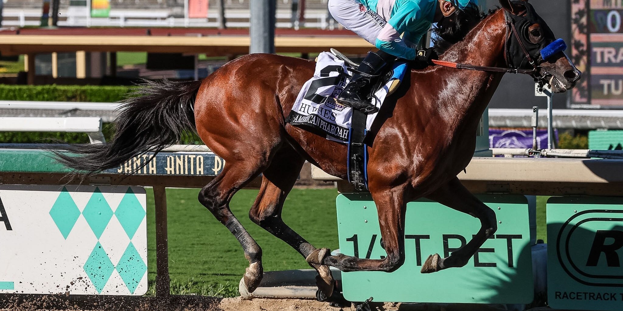 Hughes wins the American Pharoah (G1) at Santa Anita.