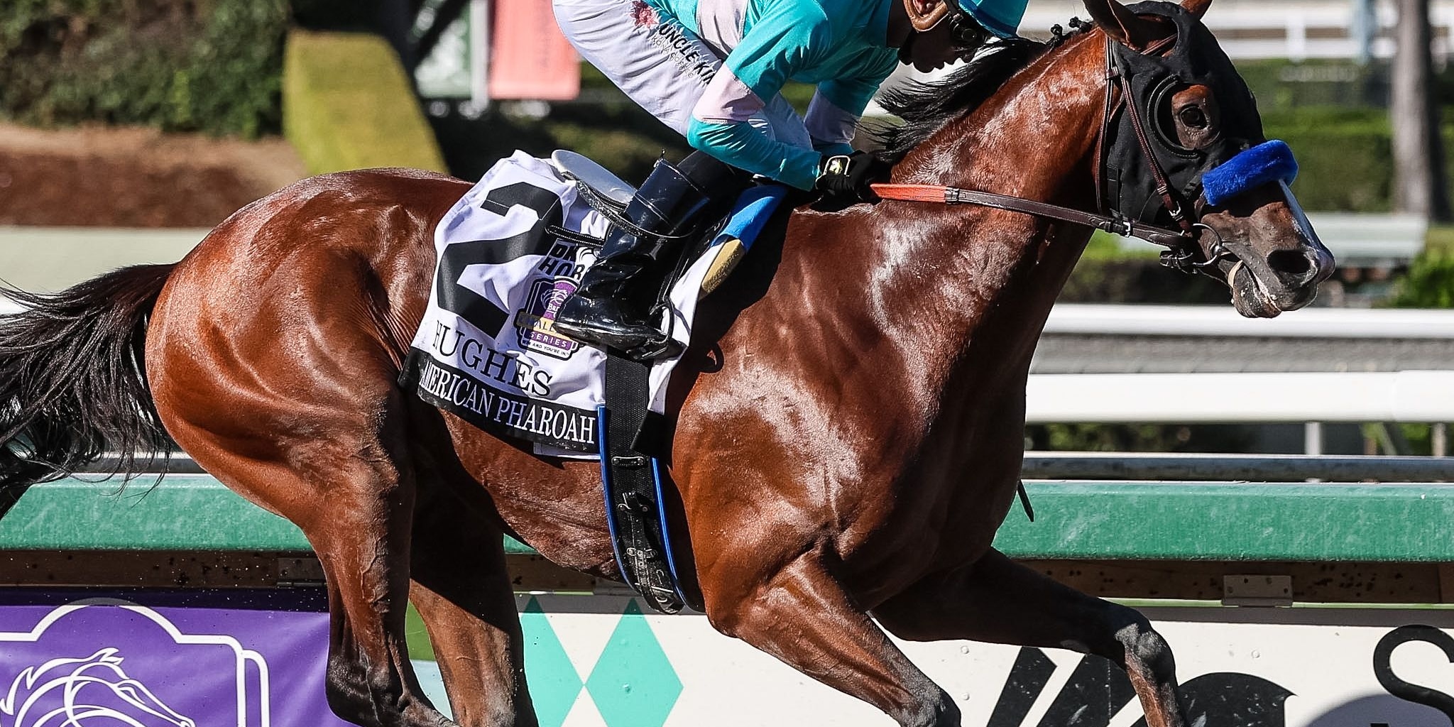 Hughes wins the American Pharoah (G1) at Santa Anita.