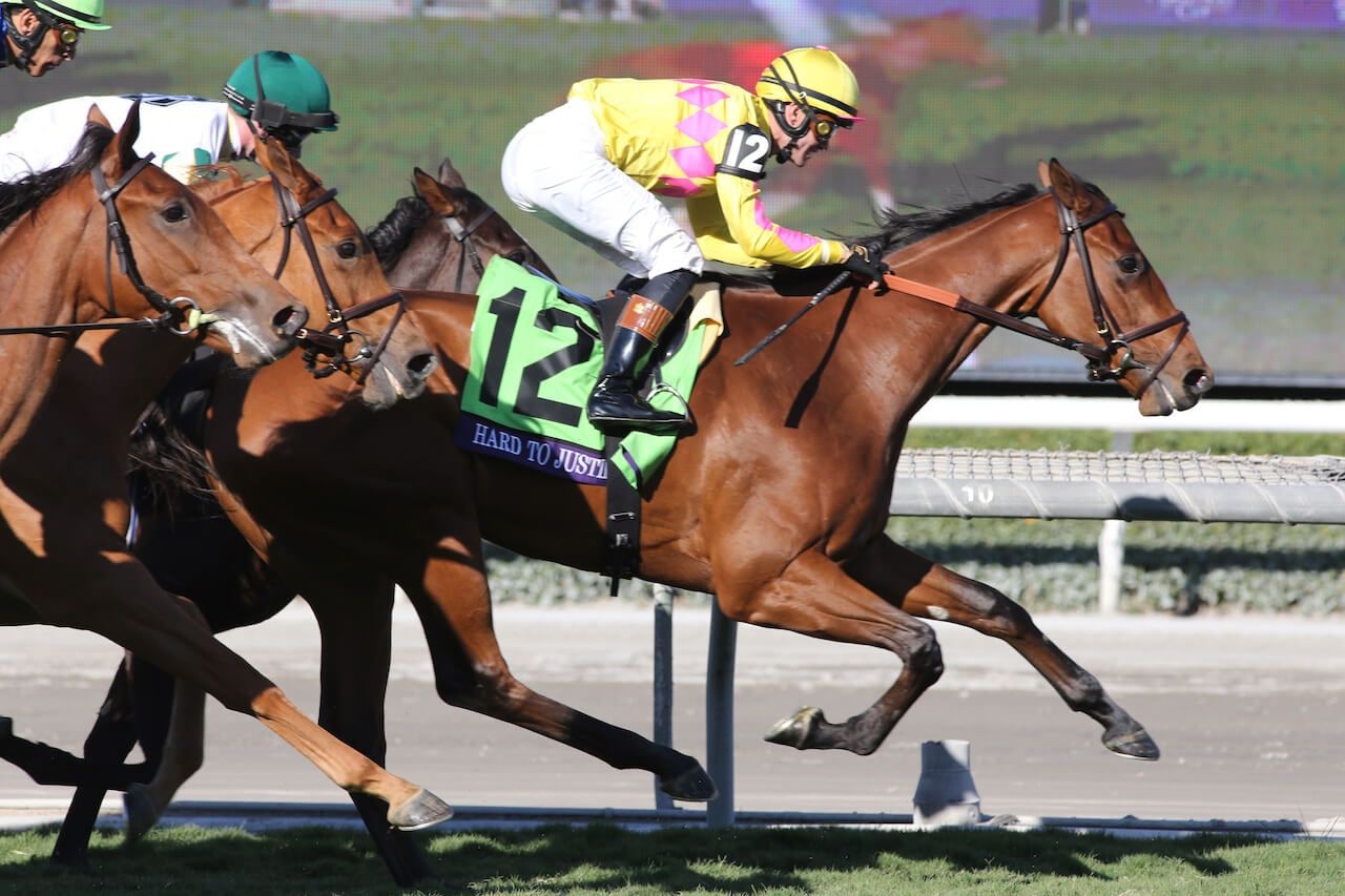 Hard to Justify at Santa Anita (Photo by Horsephotos.com)