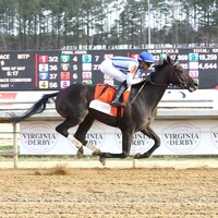 Incredibolt wins the Virginia Derby at Colonial Downs.