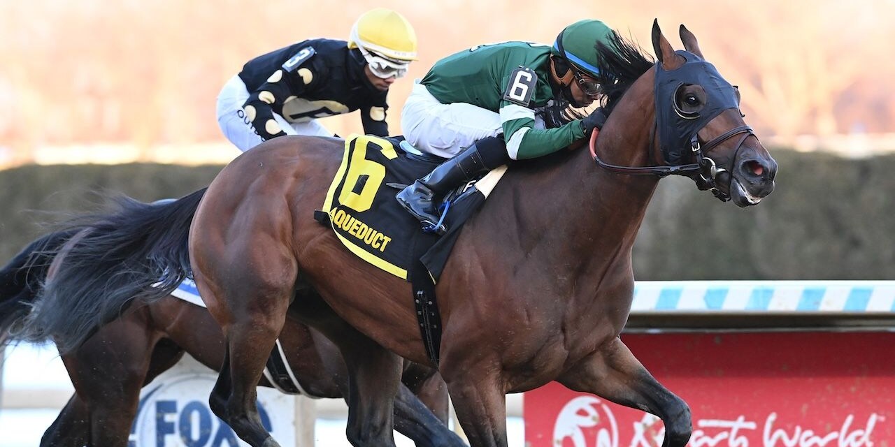 Iron Honor wins the Gotham Stakes at Aqueduct.