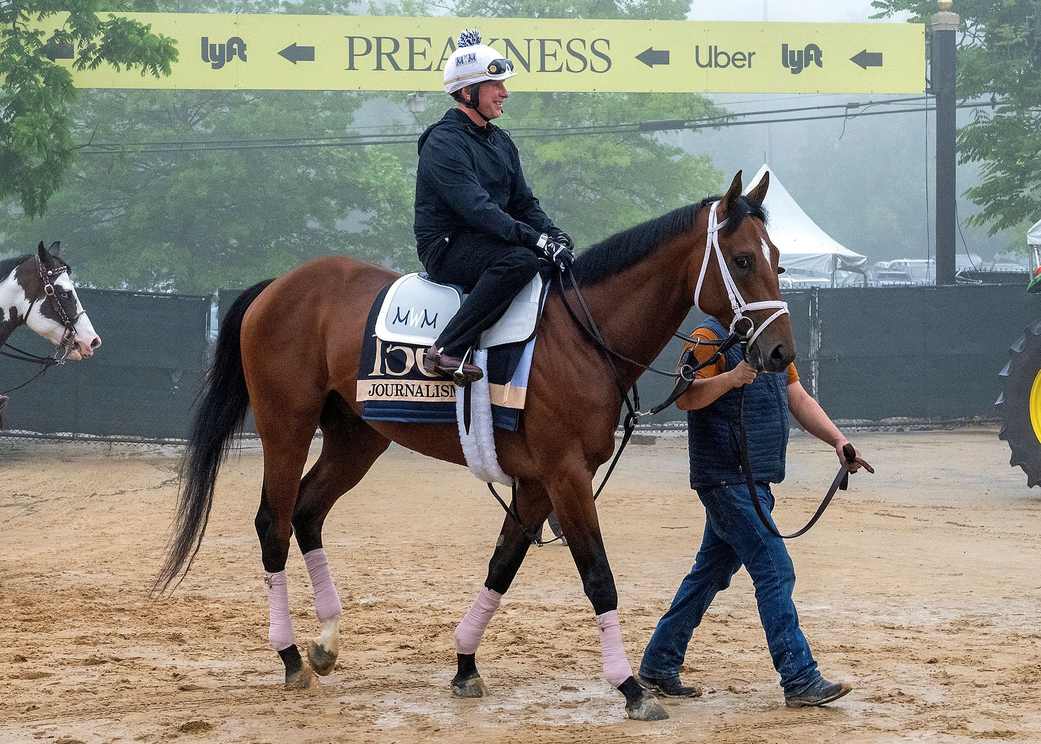 Journalism trains for Preakness 150 at Pimlico Park (Photo by MJC/Jerry Dzierwinski)